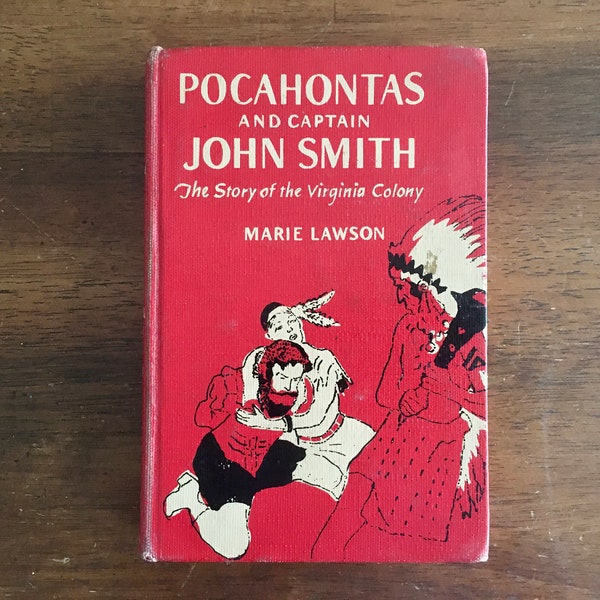 1950 Pocahontas and Captain John Smith: Story of Virginia Colony, HC Landmark Book, Vintage 1950s, History, Illustrated, Biography