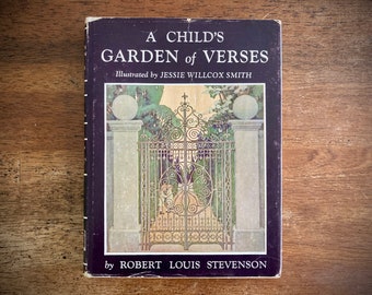 80s A Child’s Garden of Verses by Robert Louis Stevenson, Illustrated by Jessie Willcox Smith, HC/DJ, Vintage 1980s, Classic Poems, Poetry