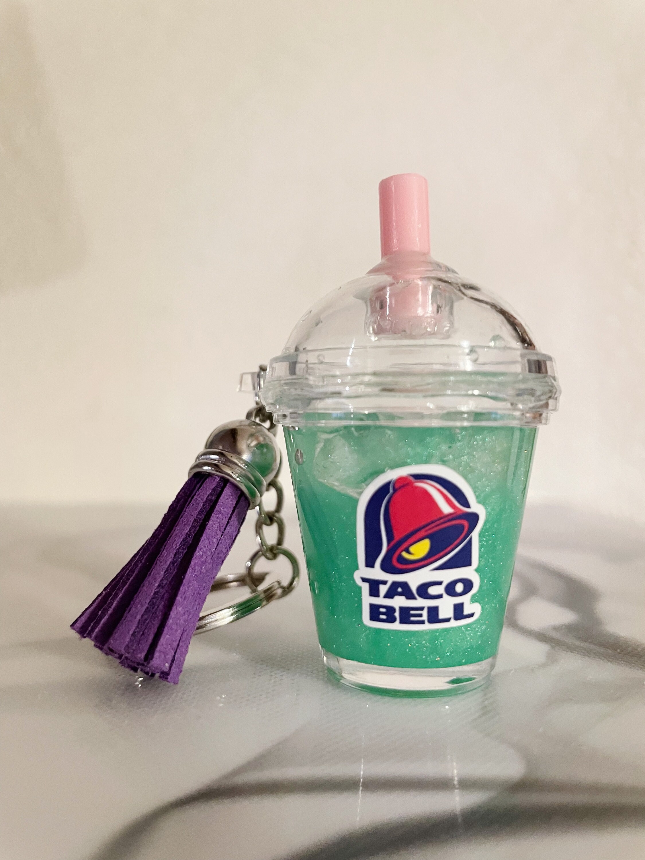 Taco Bell Baja Blast Keychain w/ Dome Lid Shimmery Liquid Etsy