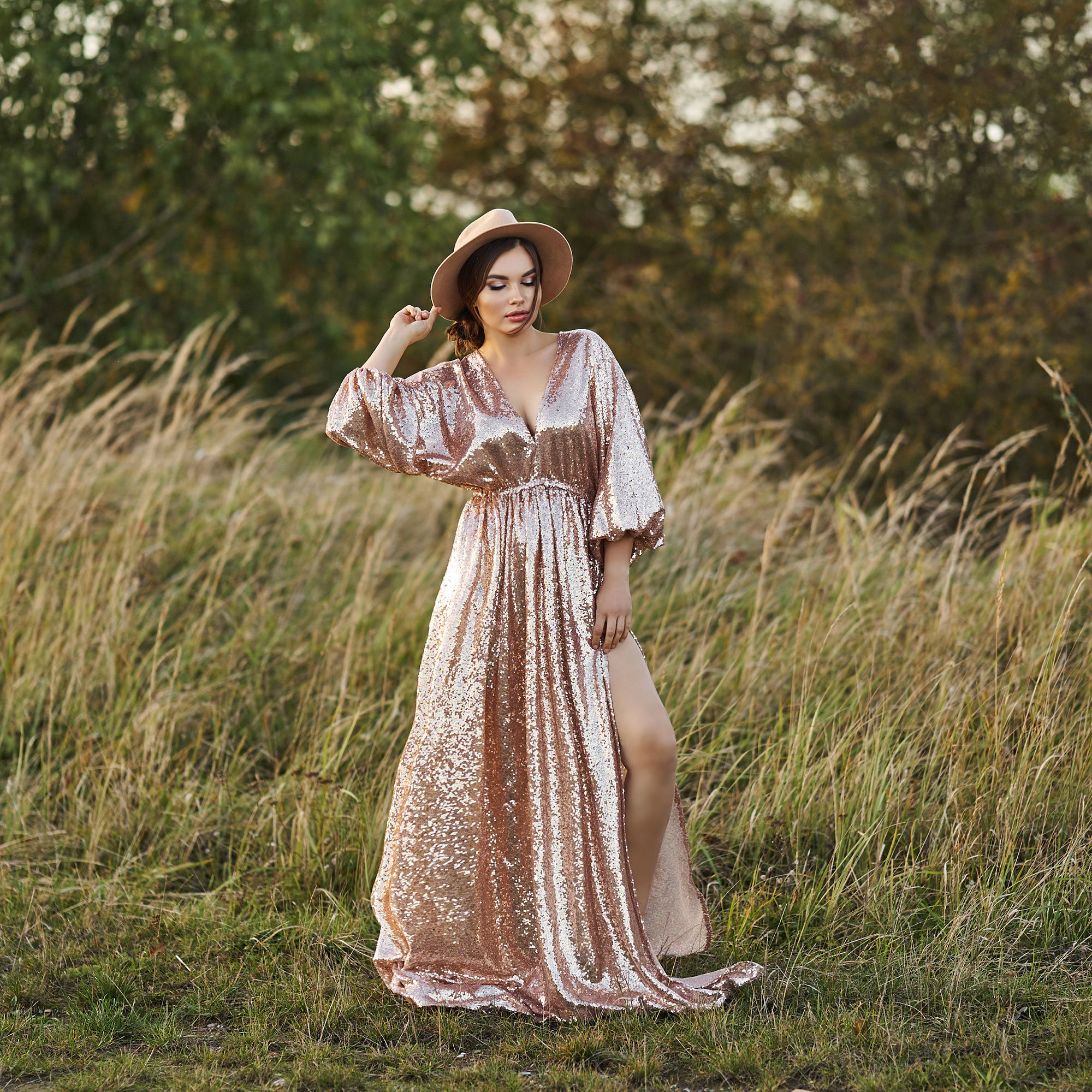 Rose Gold Sequin Dress for Maternity Photo Session Glamour Etsy UK