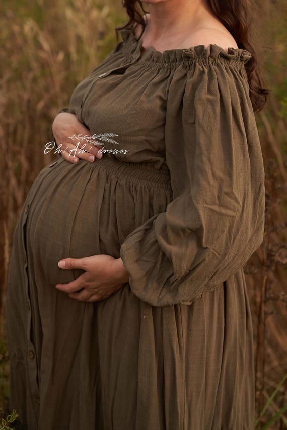quinceanera green dresses Olive Green Maternity Delivery Gown & Matching Swaddle