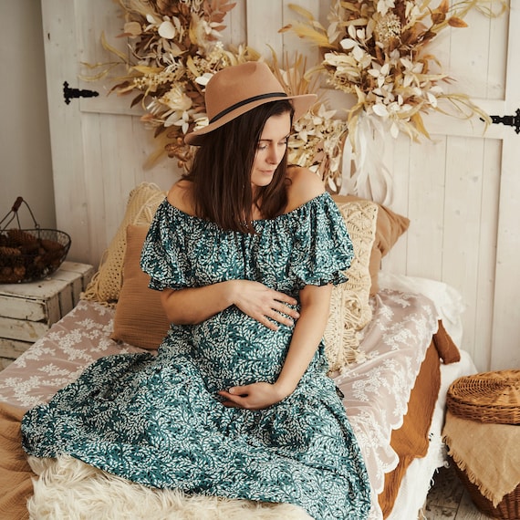 boho floral maternity dress Cottage Core Tiered Skirt for Photoshoot , Maternity Dress, Two Piece Floral Dress, Photo Props boho maternity dress for baby shower