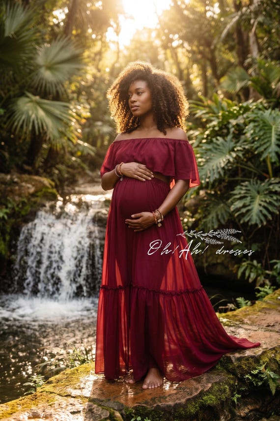burgundy off the shoulder maternity dress PinkBlush Burgundy Lace Off Shoulder Long Sleeve Maternity Maxi Dress