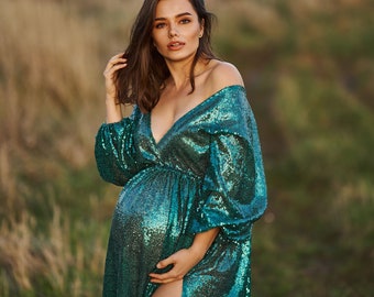 slim fit dress slacks Angel Maternity Cara Emerald Green Maternity Dress main image 1