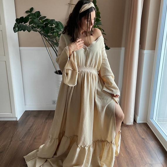 slim fit dress slacks Pinkblush Beige Raw Edge Bell Sleeve Babydoll Maternity Dress