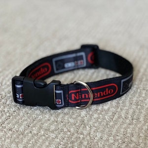 Retro Video Game Controller Dog Collar. 1” wide. Machine washable. Adjustable length.