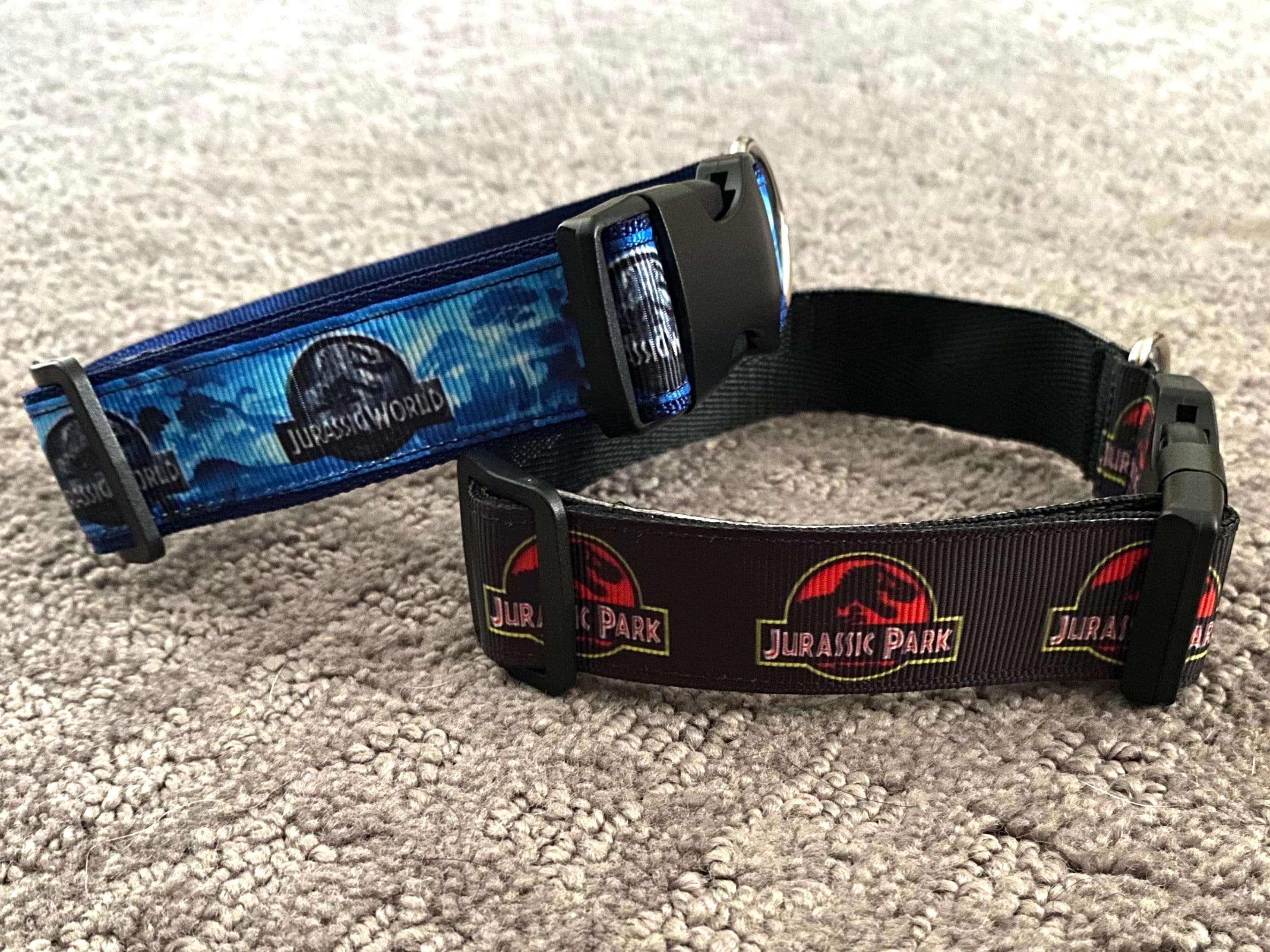 Jurassic Dinosaur Dog Collar. Two Styles Machine Washable
