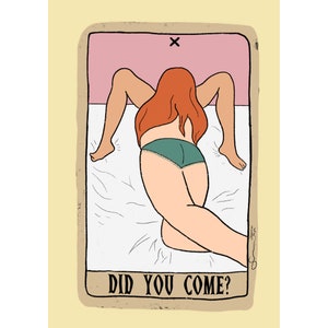 Ben je gekomen? Op Girl in Red geïnspireerde tarotkaartprint