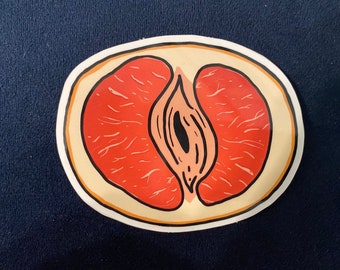 Grapefruit vulva sticker