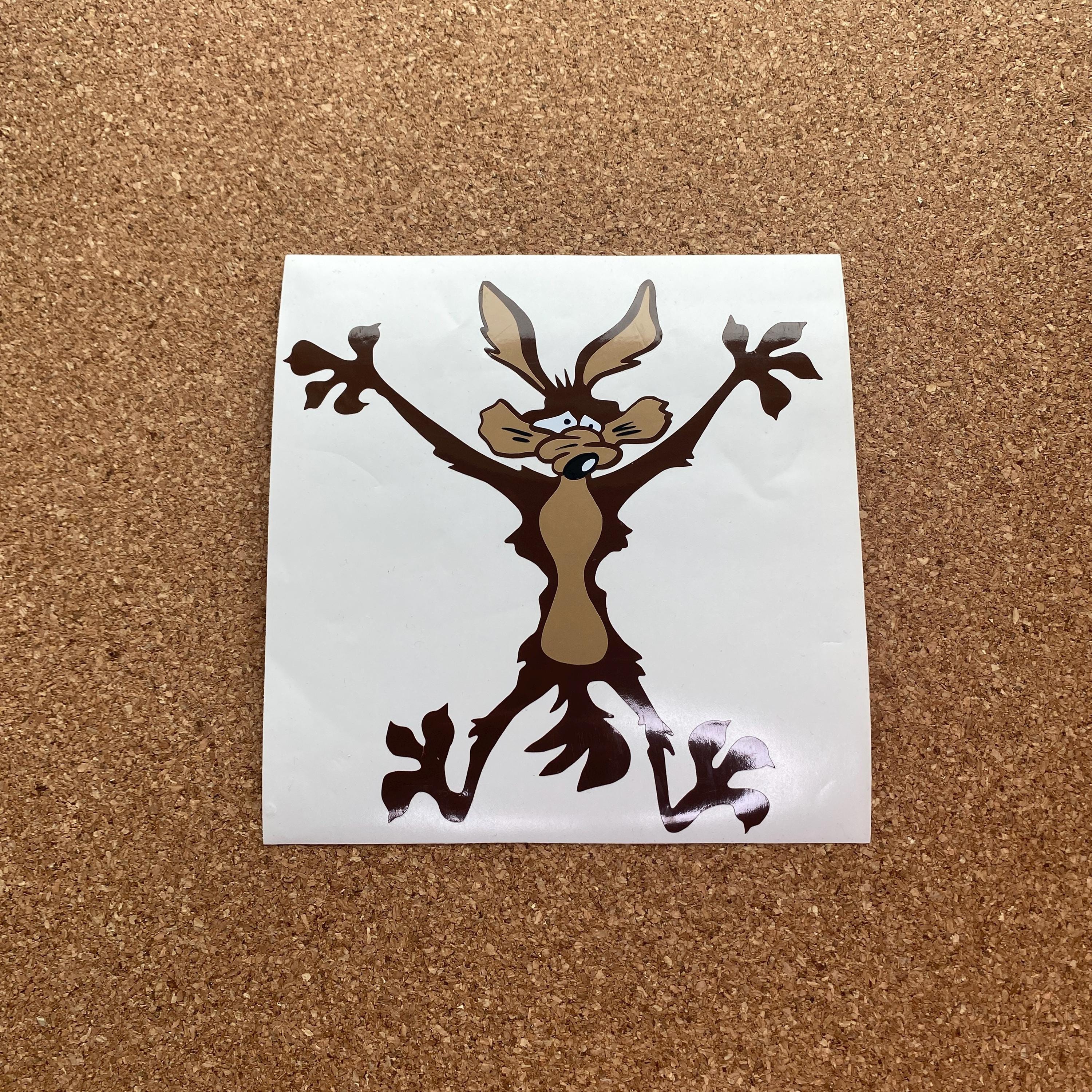 Coyote Splat, Car Dent Bumper Sticker, Classic Cartoon, 90s Kids