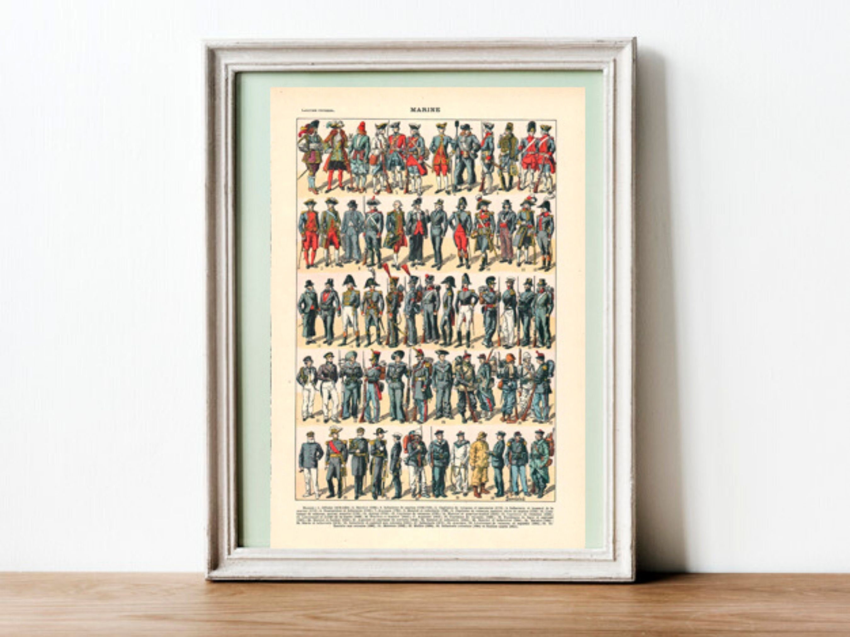 1923 Original Navy Illustration, Vintage Français Poster, Military Print, Gift Idea, Home Decor, Ado