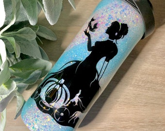 Cinderella water bottle | Cinderella tumbler | glitter tumbler | princess tumbler | gifts for her