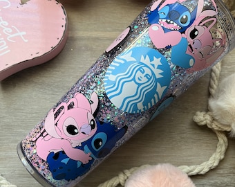 Kula śnieżna Stitch Valentines | Kubki Stitch Valentines | Kubki Disney Starbucks | Prezenty walentynkowe | Prezenty dla niej | Kubek Stitch and Angel