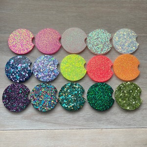Glitter car coasters| friends coaster | car accessories | set of two car coasters | cup holder accessories | resin coasters | gifts for her