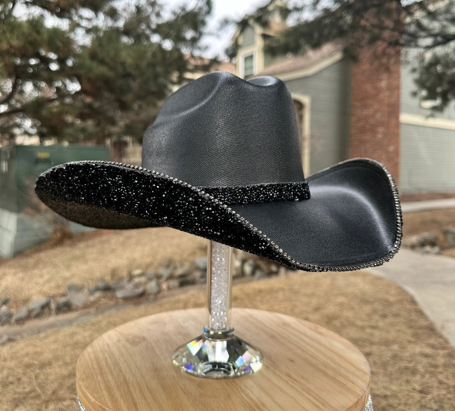 Crushed Rhinestone Cowgirl Hat. Western Wedding. Country  display picture 2