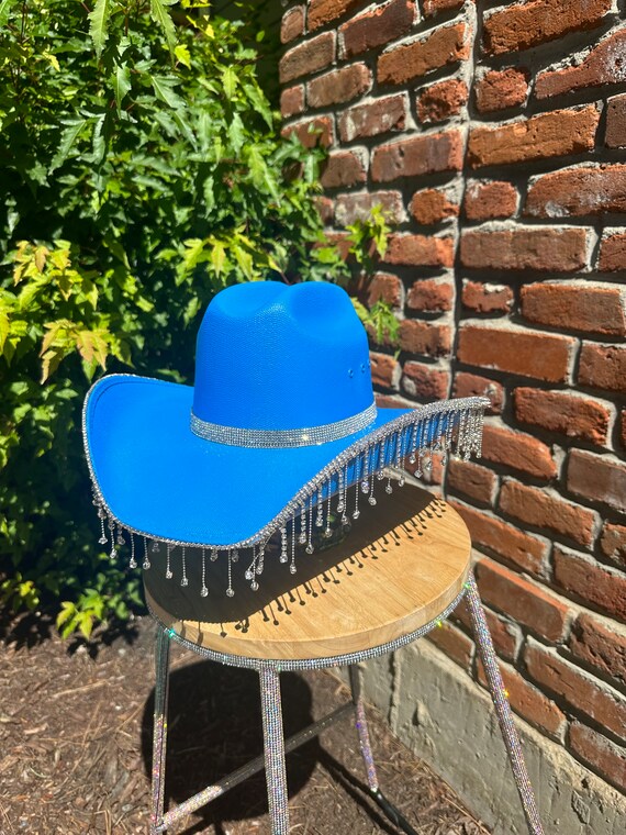 Fringe Rhinestone Cowgirl Hat. Western Wedding. Country  display picture 1