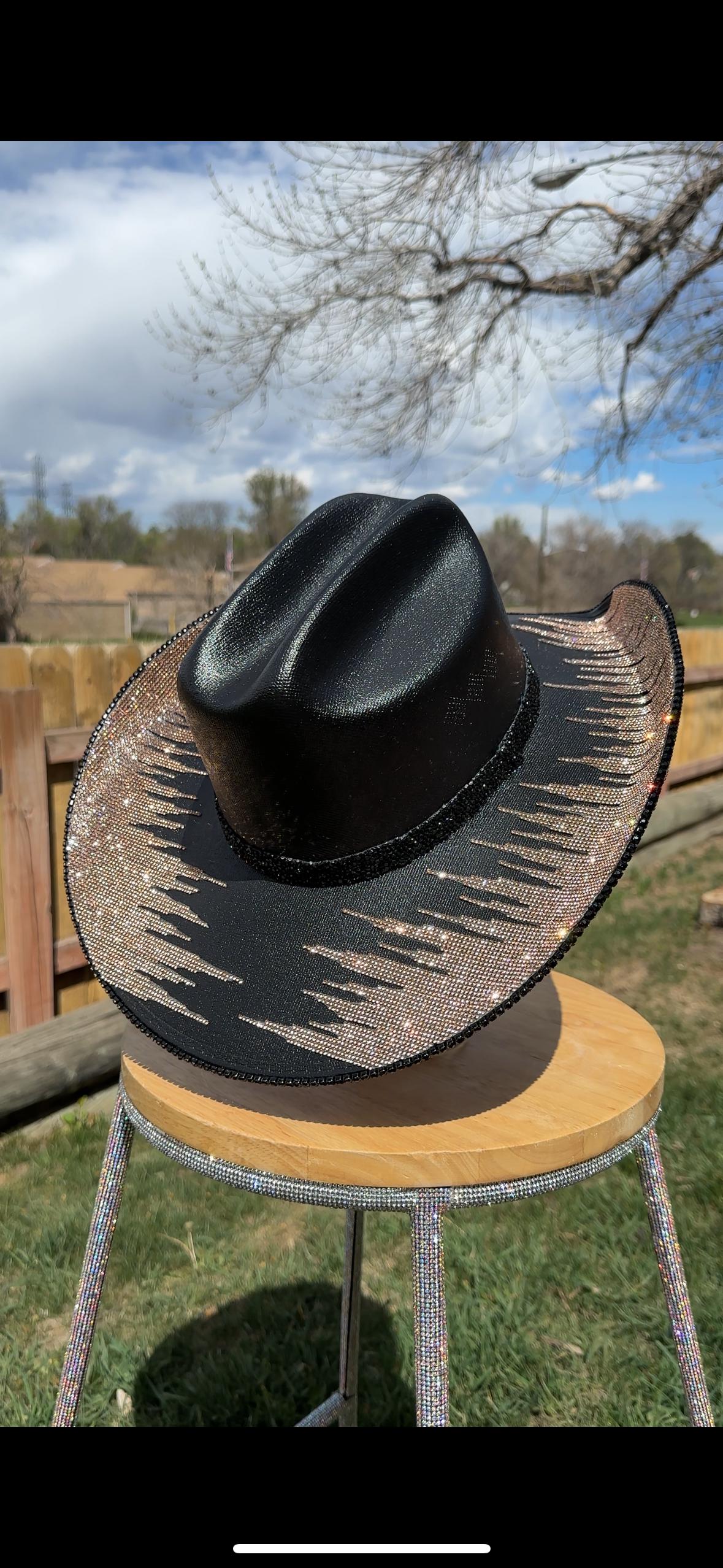 Sun or Tiger Rhinestone Cowgirl Hat. Western Wedding  display picture 1