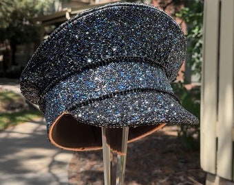 Rhinestone Captain hat. Bachelorette party. Wedding accessories. Festival wear. Disco. Costume
