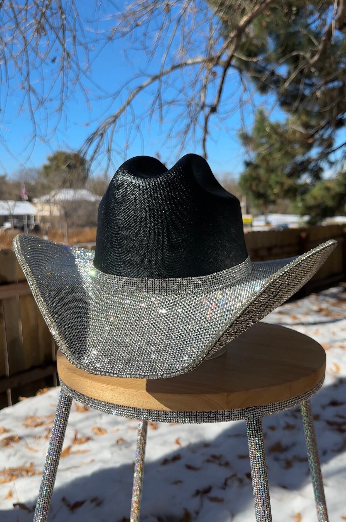 4436 Glitter Silver Black Cowboy Hats For Women - Western Sparkly Rhinestone CXQRR Glitter Silver Black Cowboy Hats for Women - Western  main image 3