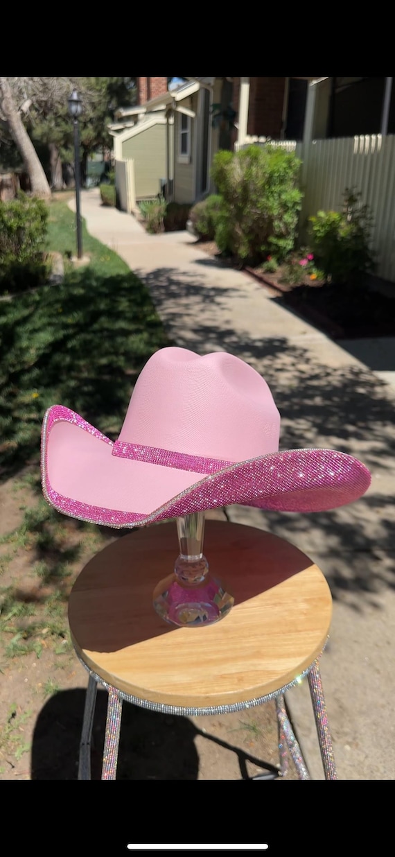 Pink Rhinestone Cowgirl Hat. Western Wedding. Country  display picture 1