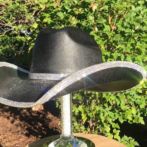Rimmed Rhinestone Cowgirl Hat. Western Wedding. Country Concert. Space ...
