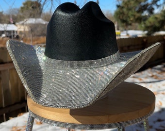 Top & Bottom Brim Rhinestone Cowgirl Hat. Western Wedding. Country Concert. Space   Costume. Bridesmaids Outfits. Bachelorette Party.