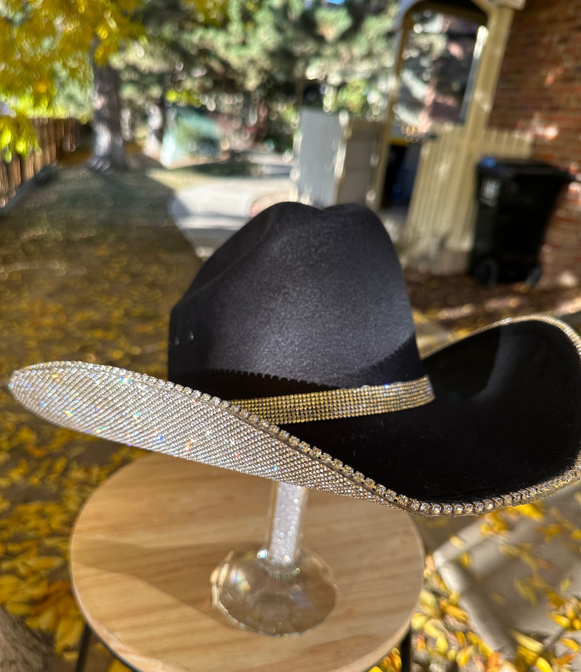 Black Handcrafted Rhinestone Embellished Western Style Cowboy Cowgirl Hat Rhinestone Cowgirl Women main image 2