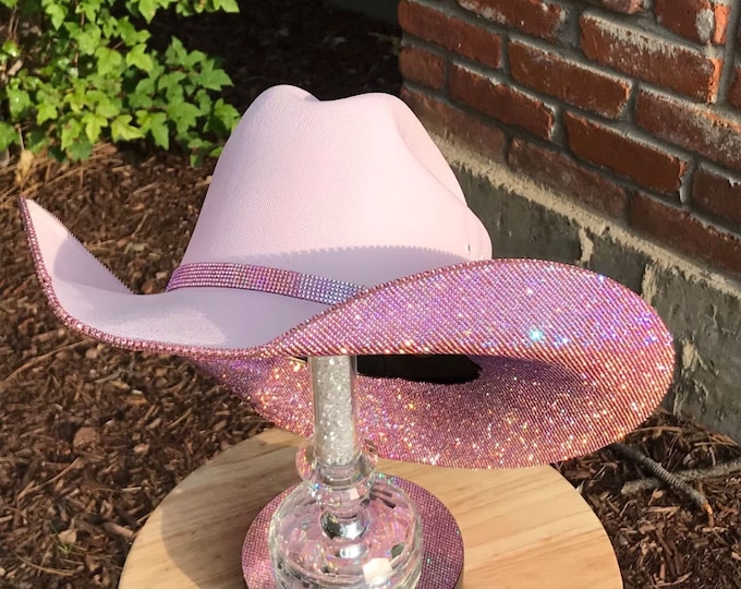 Pink Rhinestone Cowgirl Hat. Western Wedding. Country Concert. Space ...