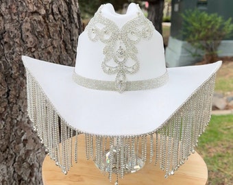 Pink Rhinestone Cowgirl Hat. Western Wedding. Country Concert. - Etsy