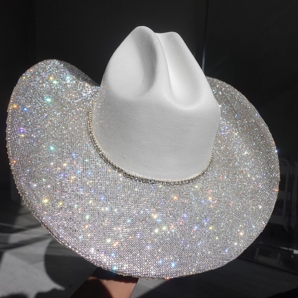 Top & Bottom Brim Rhinestone Cowgirl Hat. Western Wedding. Country Concert. Space   Costume. Bridesmaids Outfits. Bachelorette Party.