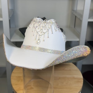 Rhinestone + Crown Fringe. Cowgirl Hat. Western Wedding. Country Concert. Space Costume. Bridesmaids Outfits. Bachelorette Party.