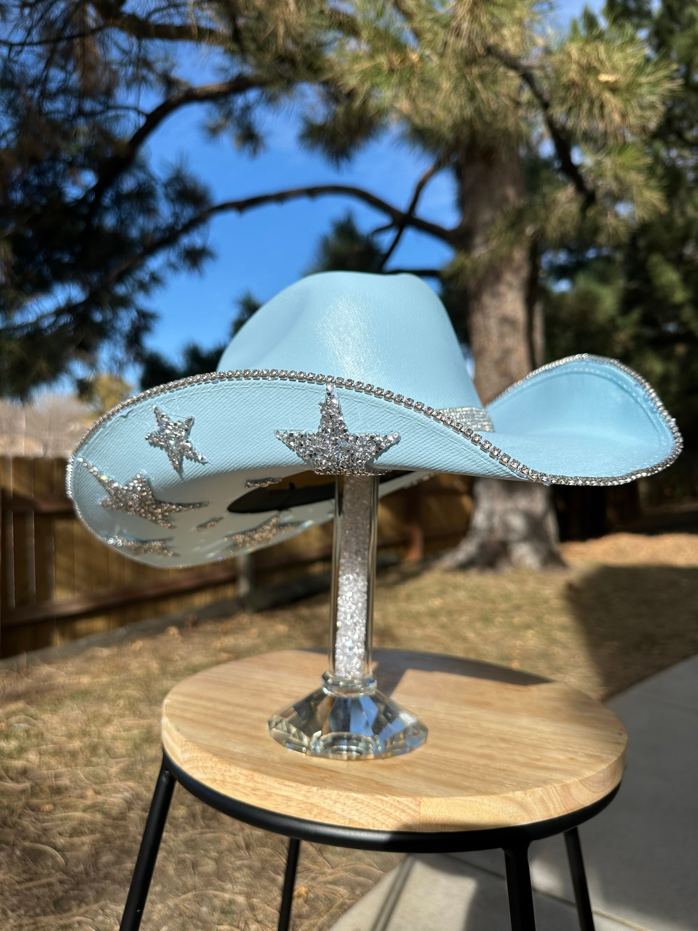 Stargazer Hat - Gems, western style with Stars, Moon and Sun Stargazer Cowboy Hat - Blue – Easy Tiger main image 4