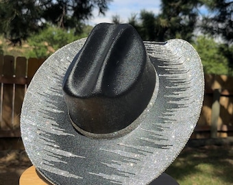 Sombrero de vaquera con diamantes de imitación de tigre. Boda western. Concierto country. Disfraz espacial. Trajes de dama de honor. Despedida de soltera.
