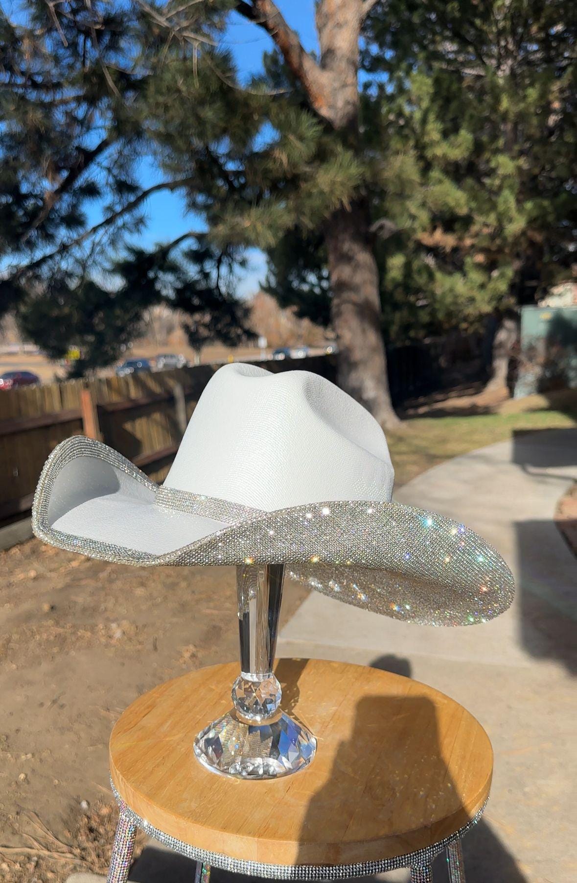 Rhinestone Cowgirl Hat. Full Sheet + Rim on Brim Edge  display picture 1