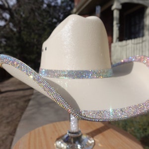 Rimmed Rhinestone Cowgirl Hat. Western Wedding. Country - Etsy