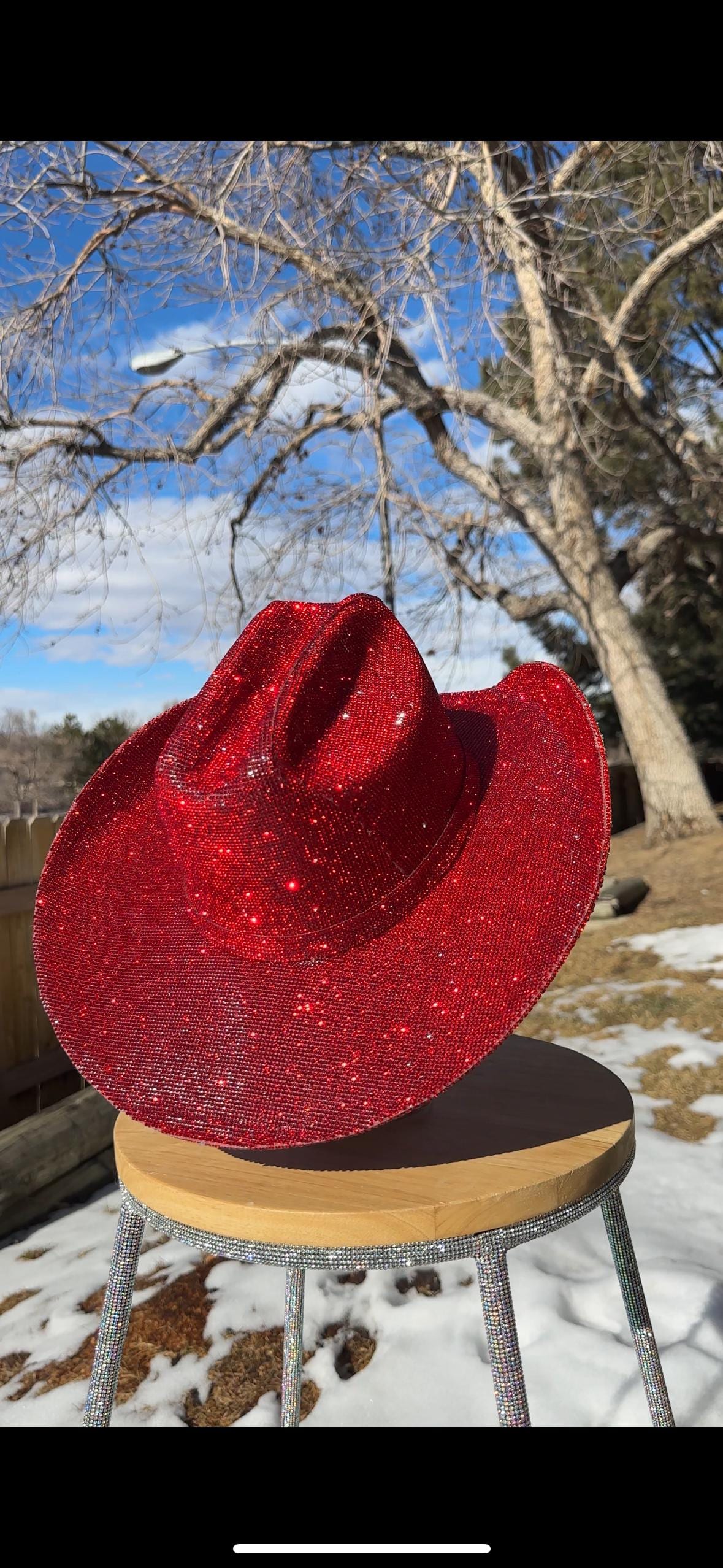 Fully Covered Rhinestone Cowgirl Hat. (western Wedding Gift  display picture 3