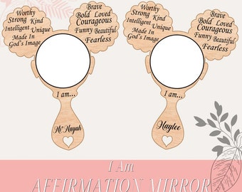 Affirmation Mirror, Inspiration Mirror, Afro Puff Mirror, Girls Affirmation Mirror, Daily Affirmations