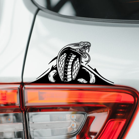 Peeking Monster Cobra Decal Scary Snake Sticker for Car, Truck