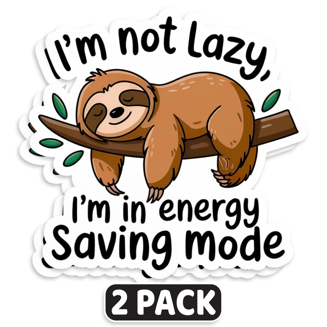 Sloth Vinyl Stickers 2-pack: Funny Waterproof Decals - Etsy
