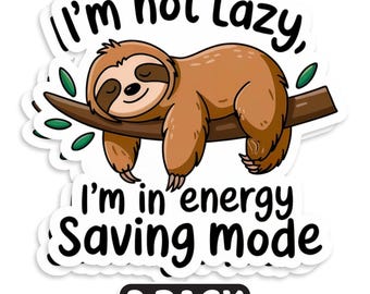 Sloth Vinyl Stickers 2-Pack: Funny Waterproof Decals
