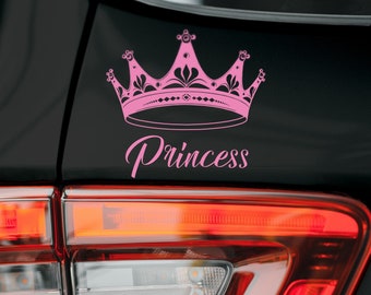Die Cut Princess Crown Sticker Decal for Car, Laptops, Girls Room Wall Decor, Crown Wall Decals and Custom Bumper Stickers for Cars