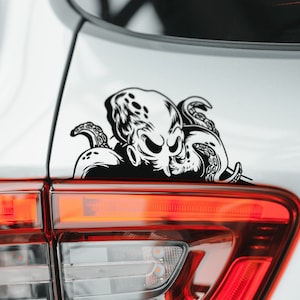 Peeking Monster Octopus Vinyl Aufkleber: Einzigartiger Auto-/Laptopsticker