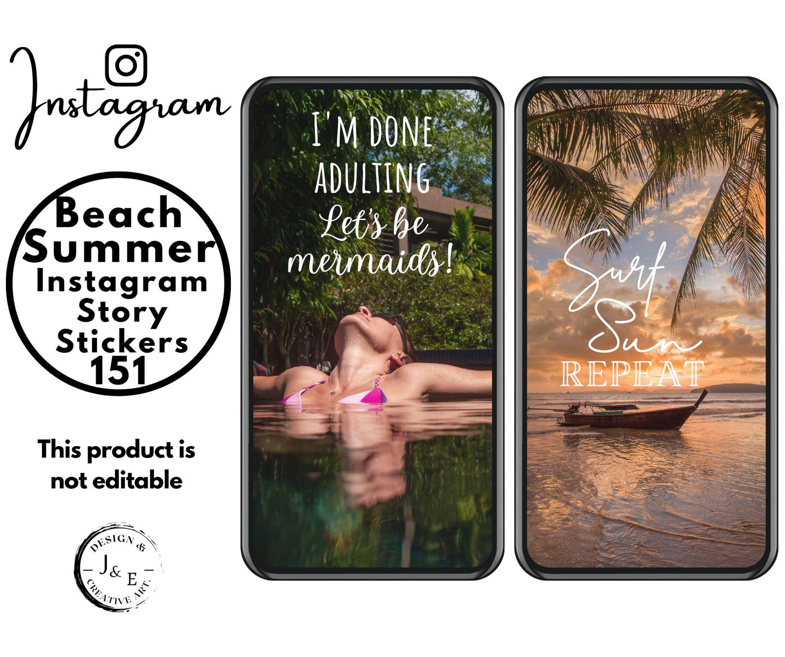 Summer Instagram Story Sticker, Beach Instagram Story Sticker, Travel ...