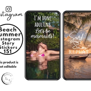 Summer Instagram Story Sticker, Beach Instagram Story Sticker, Travel Instagram Story Stickers, Vacation IG Story Sticker, Flight, Road Trip