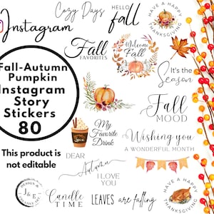 Autumn Instagram Story Sticker, Fall Instagram Story Sticker, Thanksgiving IG Story Sticker, Pumpkin Digital Sticker, Fall Season, Lifestyle