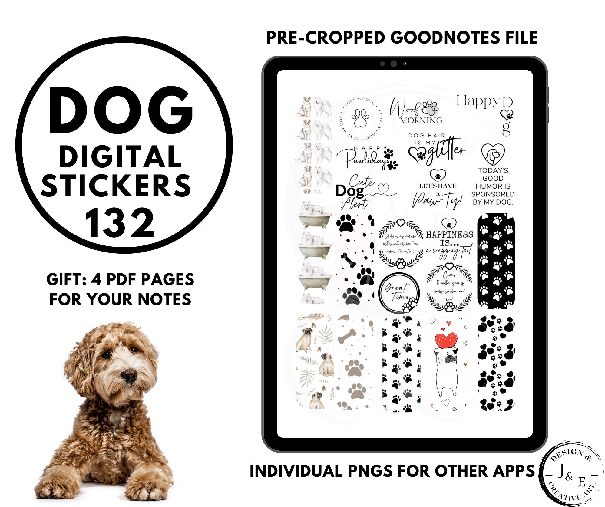 Dog Goodnotes Stickers, Pet Care Stickers for Digital Planners, Dog Care Digital Stickers, Dog Lover, Everyday Planner Stickers, Goodnotes