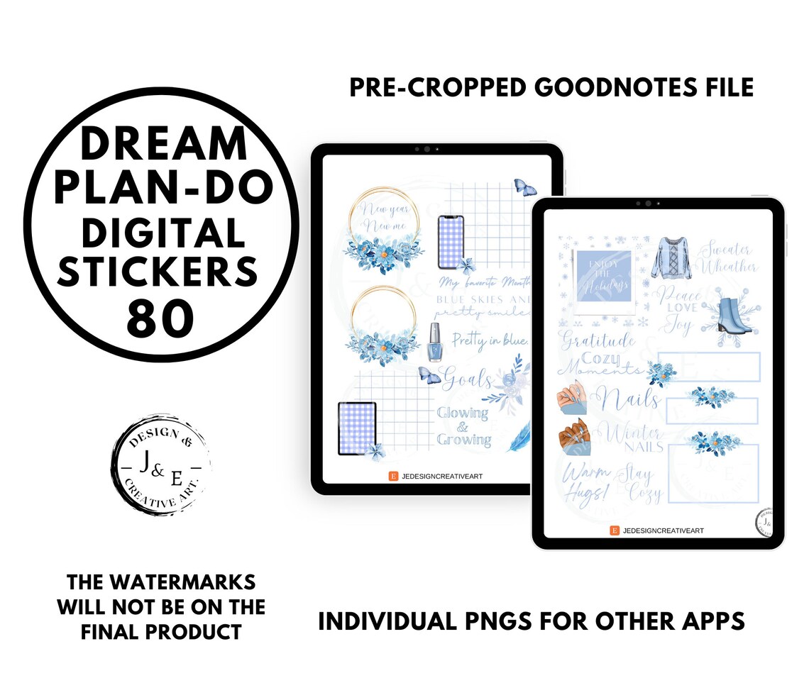 Dream Plan Do Goodnotes Stickers Digital Planner Stickers Etsy