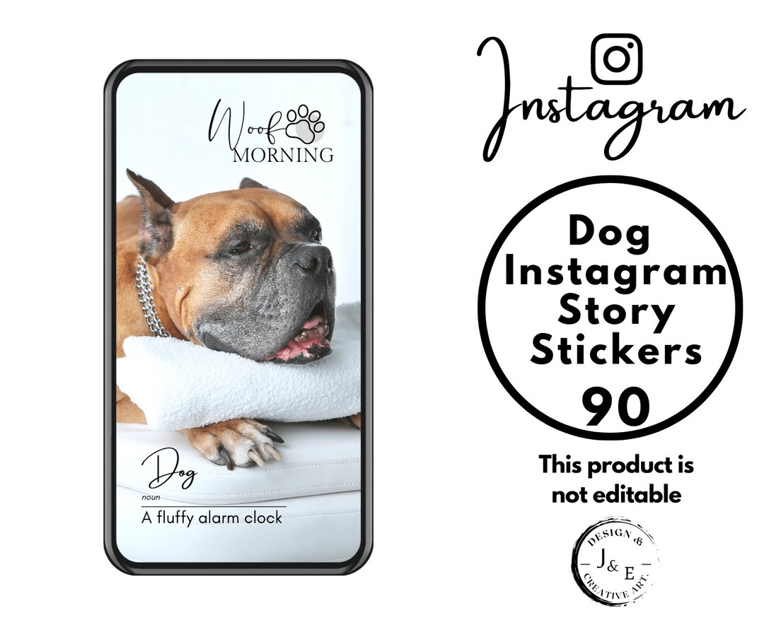 90 Dog Instagram Story Sticker, Pet Story Stickers, Dog Instagram