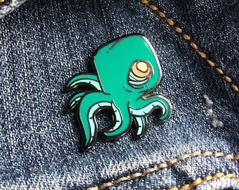 Pin de esmalte de pulpo pequeño