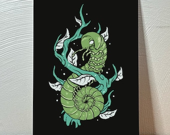 Lámina artística de milpiés: ilustración de insecto A4